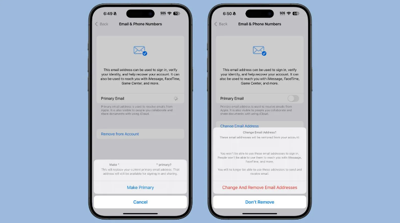 彭阳苹果手机维修分享苹果 iOS 18.1 支持设置“主要”邮箱地址并更改 iCloud 邮箱 